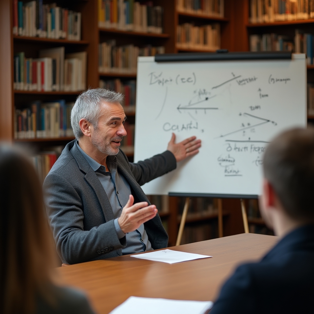 Mentor explicând structura unui pitch antreprenorilor